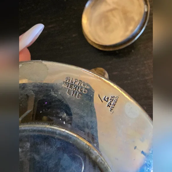 Vintage Mexican Silver And Abalone Cream And Sugar Taxco Inspired - Picture 5 of 6